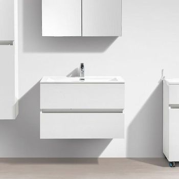 Mueble Lavabo + Lavabo 80cm Montado Siena Blanco Lacado