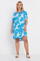 yours vestido fresco corto de flores azul claro mujer curvy y tallas grandes yours