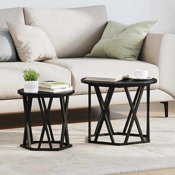 Vidaxl Mesa Lateral 2 Uds. Roble Negro 50 X 50 X 40 Cm
