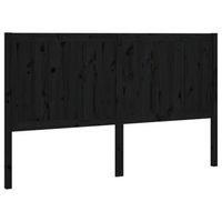 cabecero cama mueble de dormitorio de cama madera maciza de pino 1255 x 4 x 100 cm negro m020005961