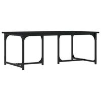 mesa de centro 50x90x35 cm madera y metal trabajados - negro