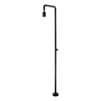 ducha de piscina negra en acero 316 con difusor orientable y monoforo