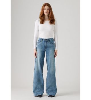 Levi's para mujer. 0039B-0002 Jeans 728 Wide Leg azul (26/30), Casual, Algodón, Denim