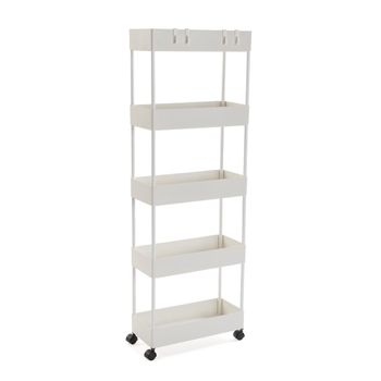 Mueble de baño con 5 estantes en plástico blanco
