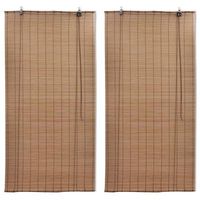 estor enrollable de bambu 2 unidades marron 150x220 cm vidaxl