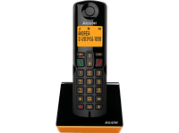 telefono - alcatel s280 inalambrico bloqueo de llamadas agenda para 50 contactos manos libres negro y naranja