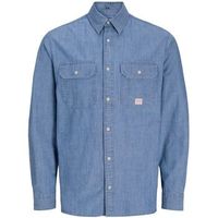 jack  jones camisa manga larga 12291967 jprbluharry chambray-medium blue denim para hombre