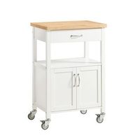 carro de cocina movil con encimera de madera blanco 600x450x920 fkw22-ii-wn