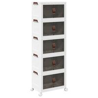 caja de almacenaje apilable con ruedas 5 niveles 28 l vidaxl