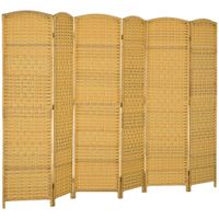 homcom separador de ambientes de 6 paneles biombo plegable 270x180 cm pantalla de privacidad de polipropileno natural