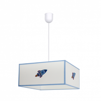 lampara colgante cohete 1xe27 blancoazul regx35x35 de fabrilamp