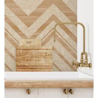 papel pintado vinilico geometrico zigzag ocre con textura en relieve - enzo spike 681658 de gaulan - rollo de 10 m x 106 m