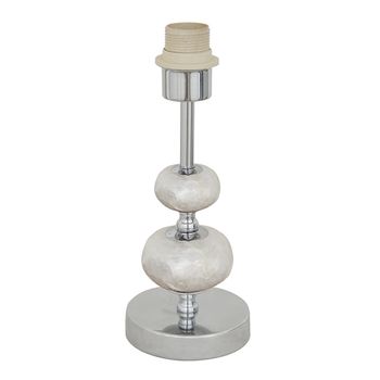Base para sobremesa nacar 1xe27 al.30xd.12cm nácar/cromo