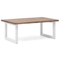mesa de centro icub big wood eco 50x120x43cm blanca madera efecto vintage estilo industrial
