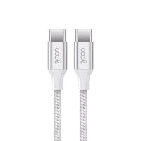 cool cable usb nylon tipo-c a tipo-c 12m blanco
