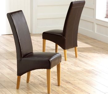 Cannes Brown Bonded Leather Dining Chairs