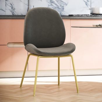 Silla de comedor en terciopelo gris