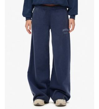 Superdry para mujer. W7011171A Pantalón Jogger Athletic Flare marino (XS), Casual, Algodón