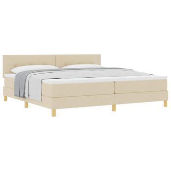 Cama Tapizada 203x200x88 Cm  - Crema