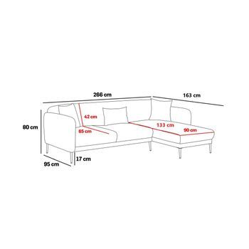 Sofá Cama Rinconera Simena Derecho Oro Crema