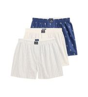 polo ralph lauren para hombre 714830273050 set de 3 boxers de algodon azul blanco m casual