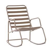 silla mecedora moderna de metal para jardin diseno de listones exterior aluminio gris pardo turi