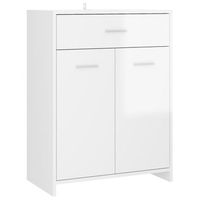 armario de bano madera contrachapada blanco brillo 60x33x80 cm vidaxl