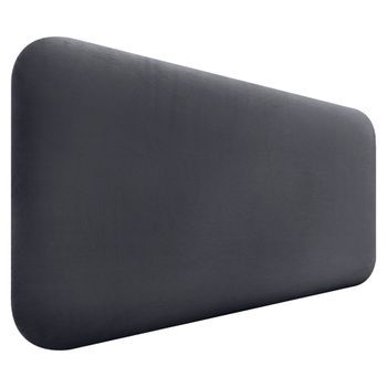 Dhome Cabecero Tapizado En Terciopelo Liso Redondeado Para Pared Acústicos Cabeceros Absorbentes Cabezal Cama Dormitorio (gris Ceniza, 100cm)