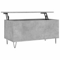 mesa de centro 90x445x45 cm madera y metal trabajados - gris