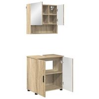 juego de muebles de bano 2 uds roble sonoma 61 x 35 x 64 cm vidaxl