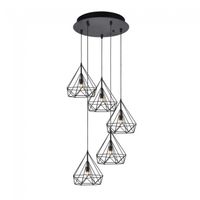 lampara colgante piramidal 5 luces