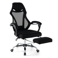 costway silla giratoria para oficina ergonomica con respaldo ajustable en altura y reclinado 70 x 68 x 1095-1165 cm negro