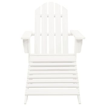 Silla De Jardín | Silla De Exterior | Sillón Con Otomana Madera Blanca