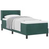 cama individual  cama para adulto  cama tipo box spring manual verde oscuro 200 x 80 cm terciopelo