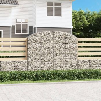 Cesta Gaviones | Gavión Para Piedras | Gavión Decorativo Forma Arco Hierro Galvanizado 200x50x160/180 Cm Cfw803266
