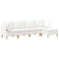juego de sofa modular con almacenamiento 5 uds blanco tela vidaxl