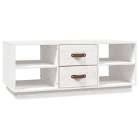 mesa de cafe - mesa de centro de madera maciza de pino blanco 100x50x41 cm