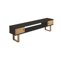 max -mueble tv mesa de television acabado color negro y encerado medidas 150 x 40 x 30 cm