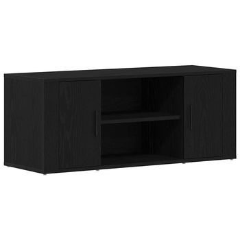 Mueble De Tv | Mueble De Salón | Gabinete De Tv Roble Negro 100 X 35 X 40 Cm