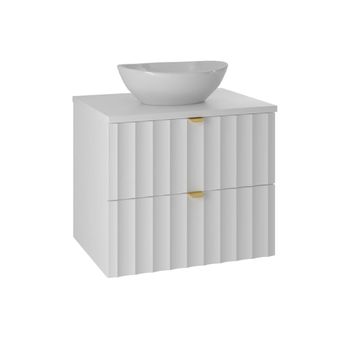 Mueble lavabo individual 60cm paneles de melamina y mdf blanco