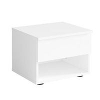 lote de 2 mesitas de noche - 1 compartimento y 1 cajon - blanco - coleccion nofi