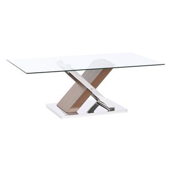 Mesa Centro Acero Mdf 120x60x42 Simil Madera
