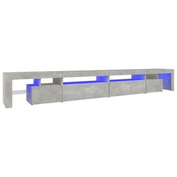 Mueble De Tv Con Luces Led Gris Hormigón 290x36,5x40 Cm Vidaxl