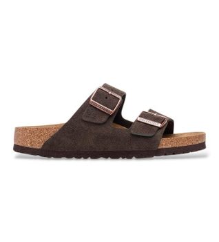 Birkenstock para mujer. 1027083 Sandalias de Piel Arizona (Ajuste Estrecho) marrón (40), Plano, Ante, Hebilla, Casual