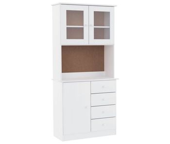 Vidaxl aparador alto alta madera maciza de pino blanco 77x35x165 cm