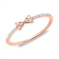 anillo lazo en oro rosa de 14 quilates con diamantes
