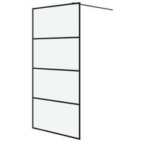 mampara de ducha vidrio esg esmerilado negro 100x195 cm vidaxl