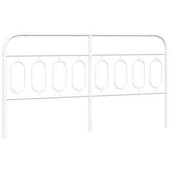 Cabecero Cama Mueble De Dormitorio De Metal 160 Cm Blanco M02_0006760