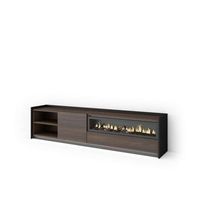 mueble tv mijas-02 con chimenea y luces led integradas