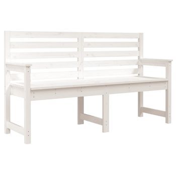 Banco De Jardín Madera Maciza Pino Blanco 159,5x48x91,5 Cm Vidaxl